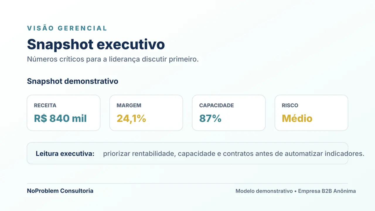 Exemplo de snapshot executivo